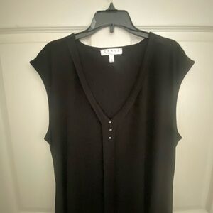 Chaus Black V-Neck Blouse